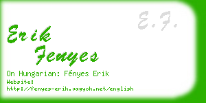 erik fenyes business card